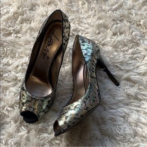 Lanvin Metallic Leopard‎ Print Heels